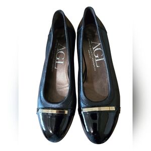AGL Attilio Giusti Leombruni Black Leather Pumps - Size 39.5